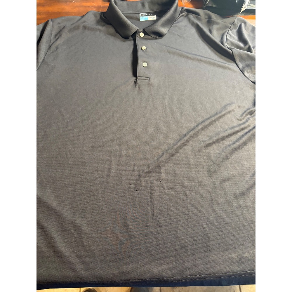PGA Tour Airflux Mens 3XL Black Mesh Short Sleeve Golf Polo Shirt XXXL